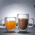 Heat Resistant Double Wall Glass Mugs