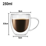 Heat Resistant Double Wall Glass Mugs