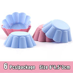 Silicone Mold Heart Cupcake 6pcs