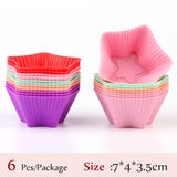 Silicone Mold Heart Cupcake 6pcs