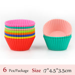 Silicone Mold Heart Cupcake 6pcs