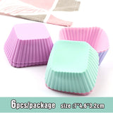 Silicone Mold Heart Cupcake 6pcs