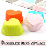 Silicone Mold Heart Cupcake 6pcs