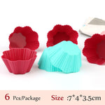 Silicone Mold Heart Cupcake 6pcs